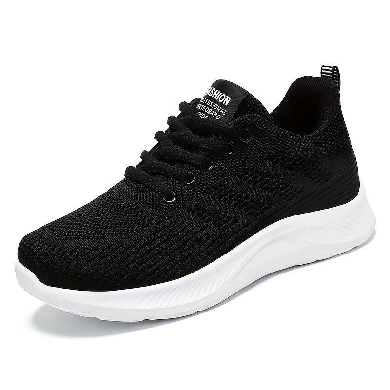 Women's breathable running sneakers with lightweight design, lace-up closure, comfortable fabric, PVC sole, and round toe for outdoor training.