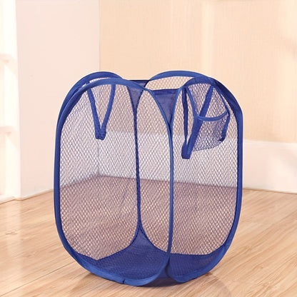 Collapsible Pop-up Mesh Laundry Basket for Portable Clothes Washing - Conveniently Stores Dirty Clothes, Socks, Underwear, Toys, and More