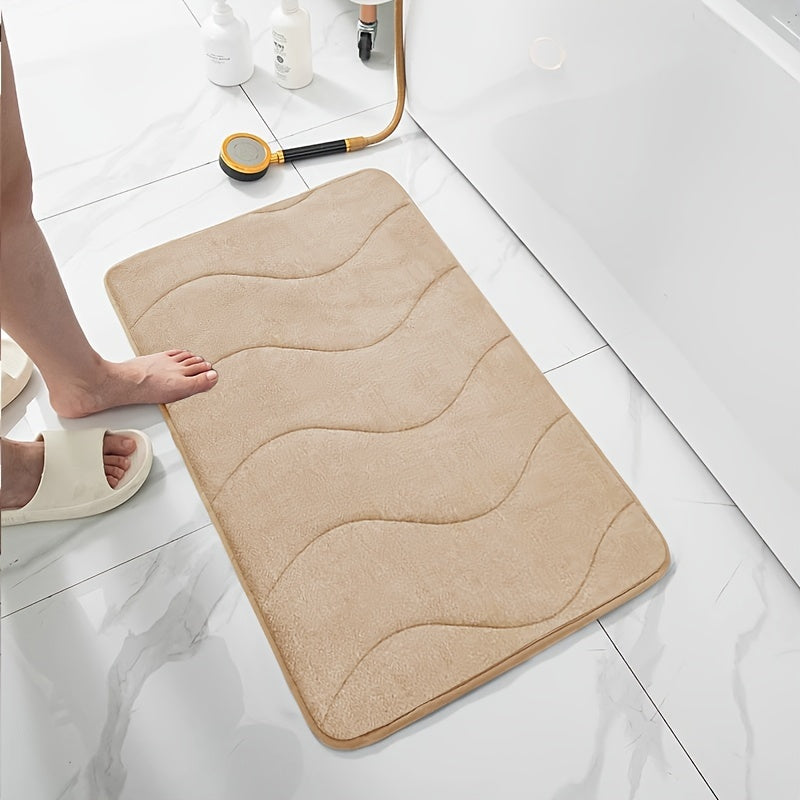 Soft and comfortable bath mat with high absorbency - ideal for bathrooms, showers, and bathtubs. Rectangular in shape, waterproof, and easy to clean.