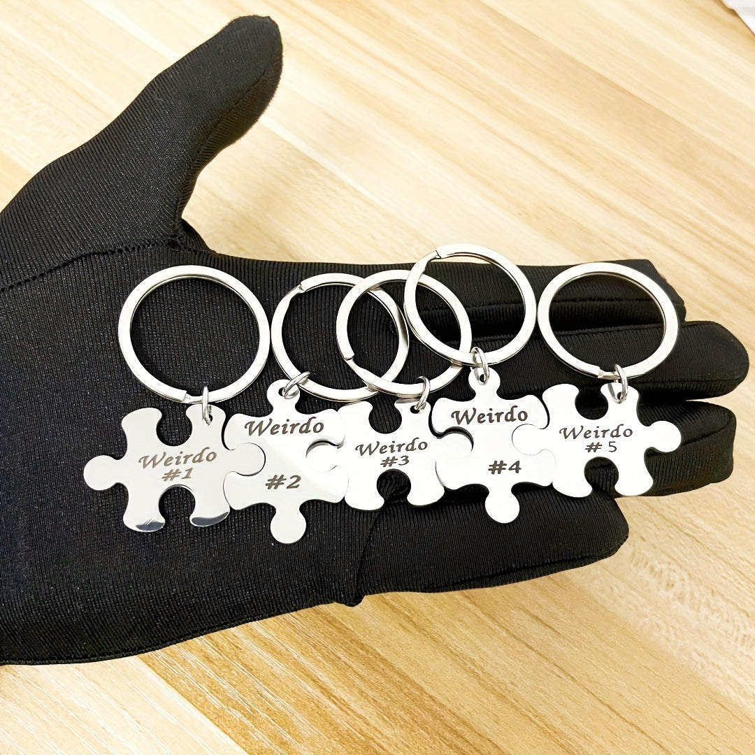 Set of 5, 6, 7, 8, 9, or 10 Engraved Best Friends Keychains - Made of Stainless Steel with Puzzle Design. Ideal for Graduation, Christmas, or any occasion to show appreciation to your BFFs or family. A symbol of enduring friendship that is suitable for