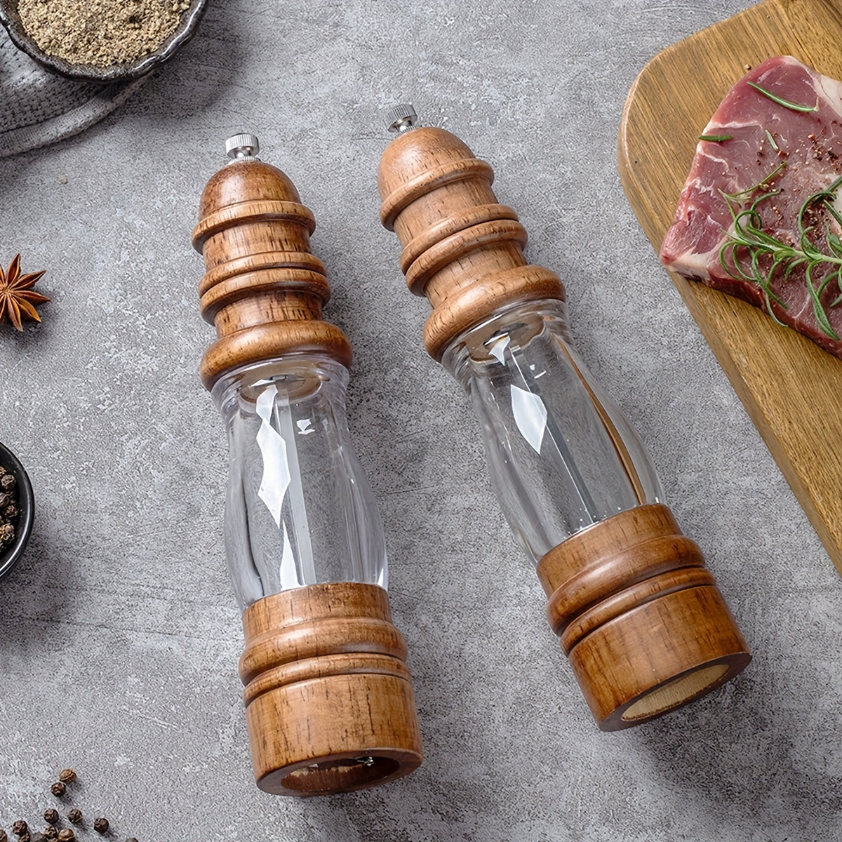 Ideal for home and restaurant use, this premium manual pepper grinder is made from solid wood and is perfect for grinding black pepper, Sichuan pepper, and sea salt. A must-have kitchen gadget for pepper enthusiasts.