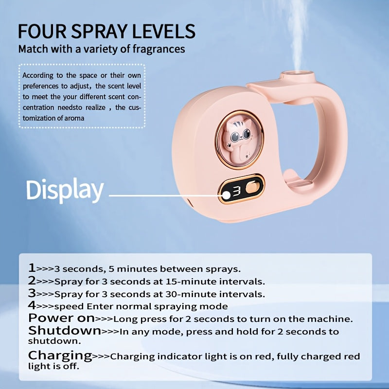 Automatic essential oil diffuser set with timed spraying, digital display, and long-lasting deodorization. Ideal for bedrooms, bathrooms, living rooms, offices, and aroma diffusion.