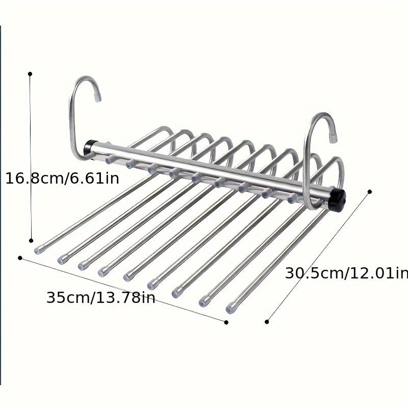 The Multifunctional Foldable Pants Rack: A No-Trace, Multi-Layer Trouser Hanger for Convenient Wardrobe Storage of Pants.