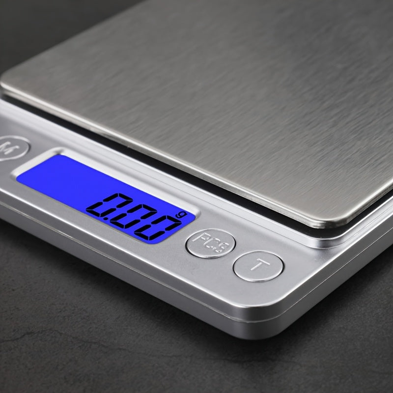 1pc Precision Digital Kitchen Scale with 0.01g Accuracy, LCD Display, Stainless Steel Base, Food-Safe Plastic, No Battery Included. Ideal for Food, Diet, and Postal Weighing. Durable and