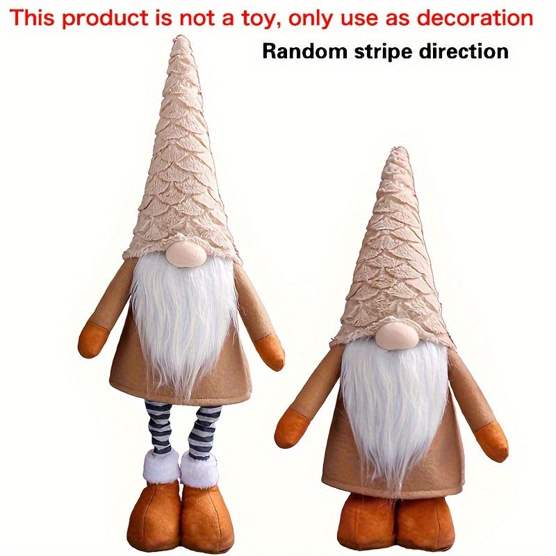 1pc Christmas decorations: Faceless elderly man telescopic plush doll for Christmas parties.