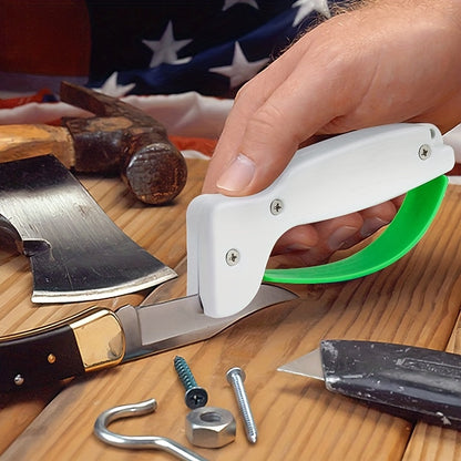 Sharpen your kitchen knife and scissors on the go with our portable sharpener. Say goodbye to dull blades and enjoy easy sharpening without the need for electricity. Made from durable ABS material for long-lasting use, enhancing your cooking experience.