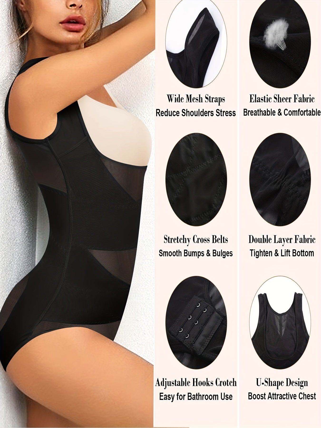 Slimming shapewear bodysuit with tummy control for women.