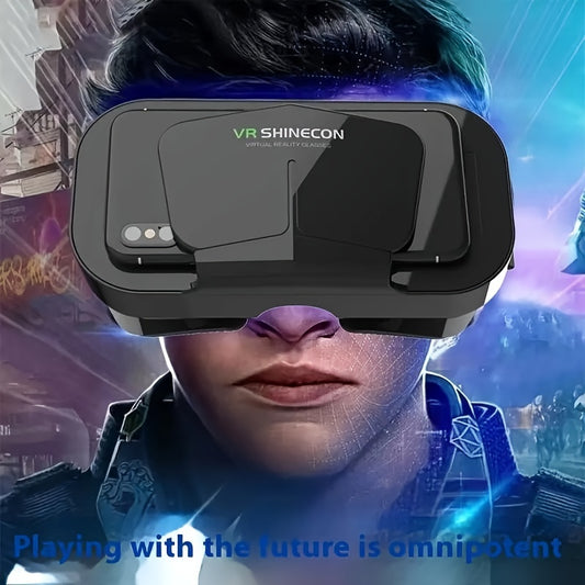 3D VR Glasses for Smartphones - Blue Light Lens, Fits 11.94-15.24cm Screens, Android & iOS Compatible, Great for Gaming & Movies