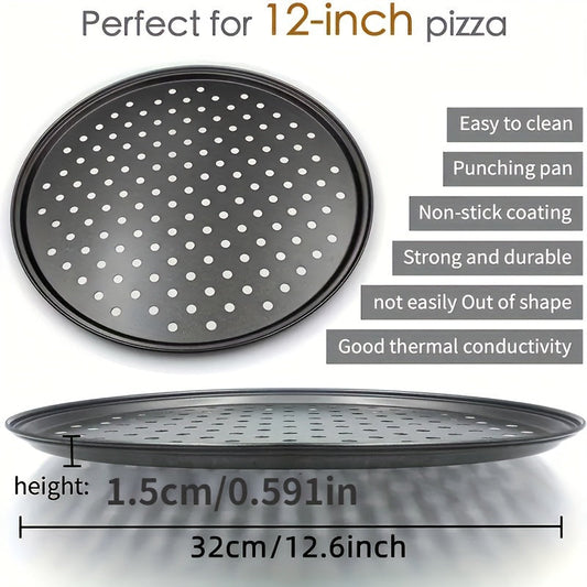 Get your hands on our high-quality non-stick pan, available in 1 or 2 pieces. This durable and ventilated pan delivers crispier results and is oven safe. Measuring 12 inches, it is perfect for both home and restaurant kitchens. The premium perforated