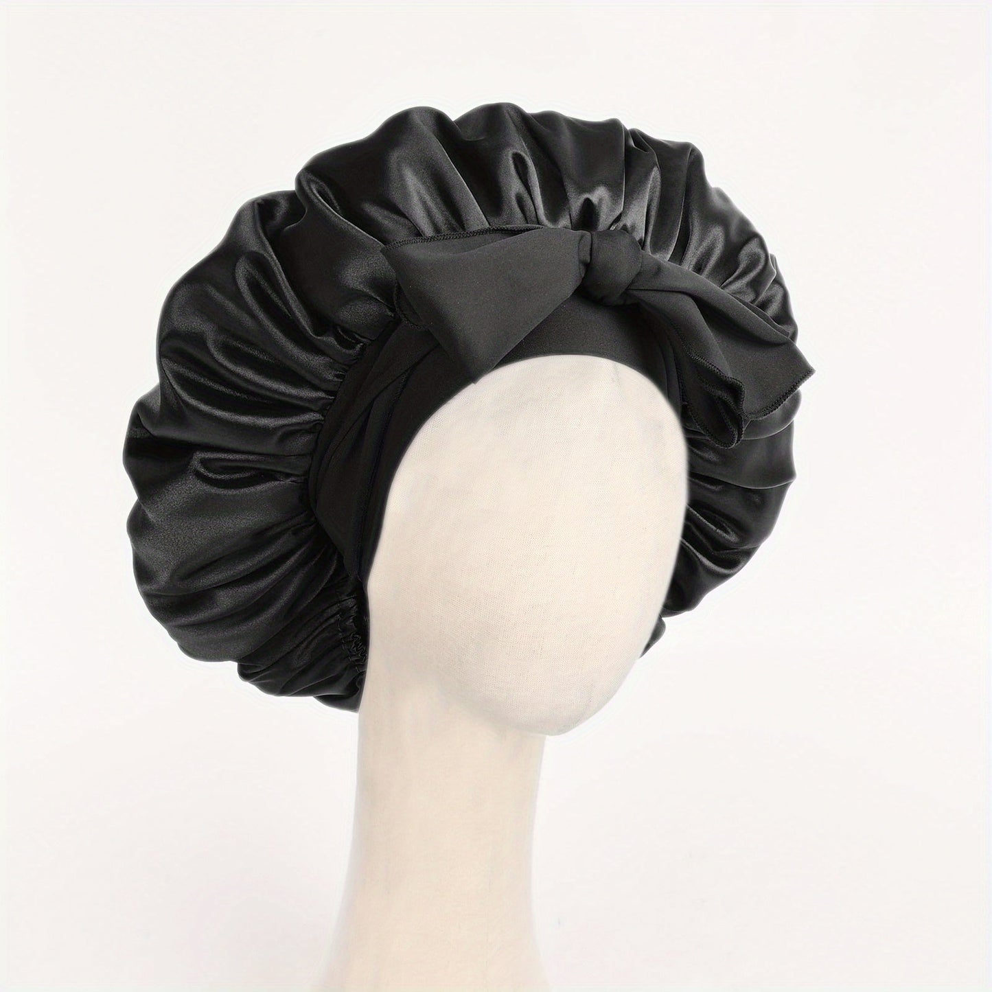 Satin Bonnet Silk Sleep Cap Adjustable Headwear with Tie Band - Perfect Christmas Gift for Women and Men