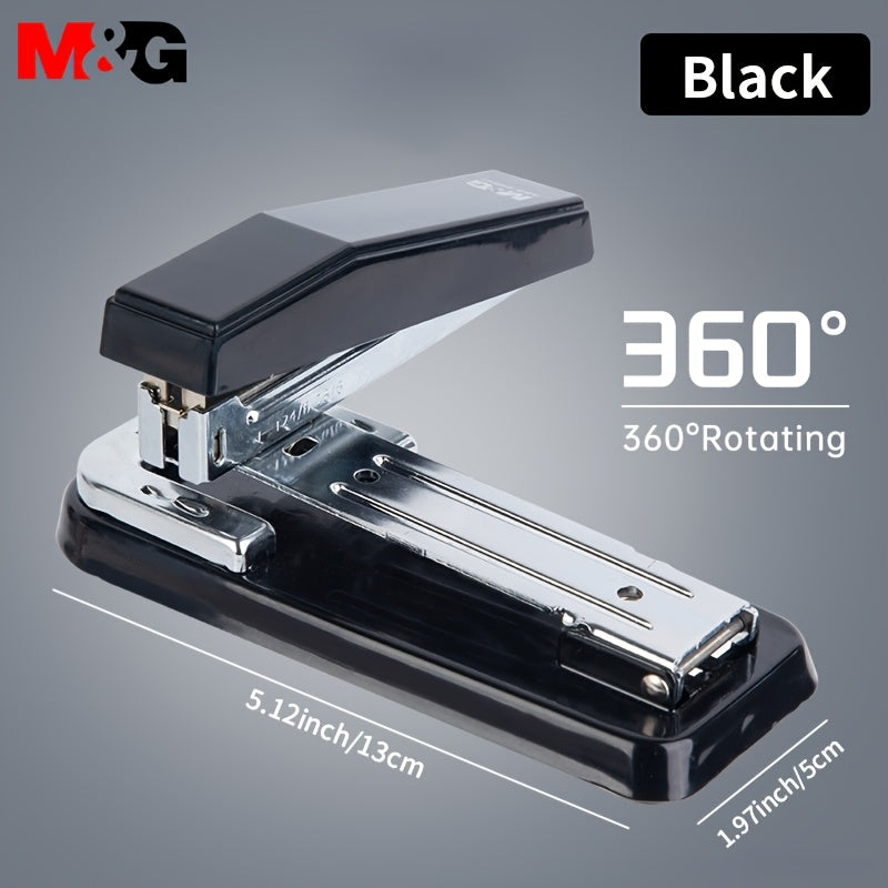 M&G Deluxe Rotating Desktop Stapler with 50-Sheet Capacity - Ideal for Home Office and Students - Multi-Functional, Easy to Use, and Durable.