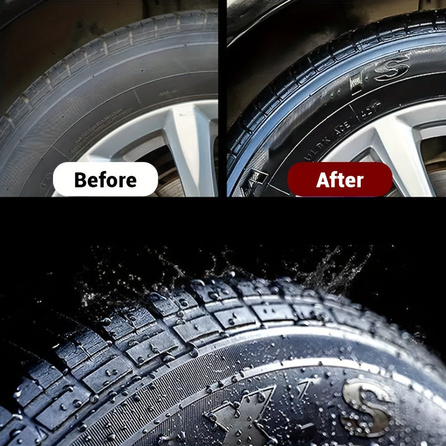 HUI Tire Renewal Wax: Shiny, long-lasting protection for car and motorcycle tires. Restores appearance, covers white hair, prevents cracking and aging. 30g size.