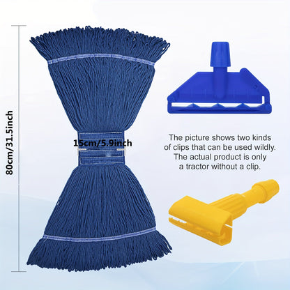 5 Pack of Heavy Duty Commercial Mop Replacement Heads - Made with Cotton Blend Looped-End String, These Wet Mop Refills are Industrial Strength and Highly Absorbent for Standard Cleaning Needs