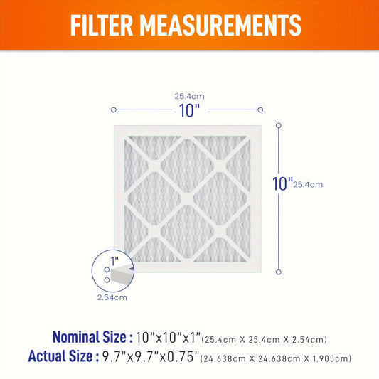 Replace the air filters in your home with this pack of six AC furnace filters. These filters are 10 x 10 x 1 and come in MERV8, MERV11, and MERV13 ratings for improved air quality. Keep your HVAC system running smoothly with these pleated filters.