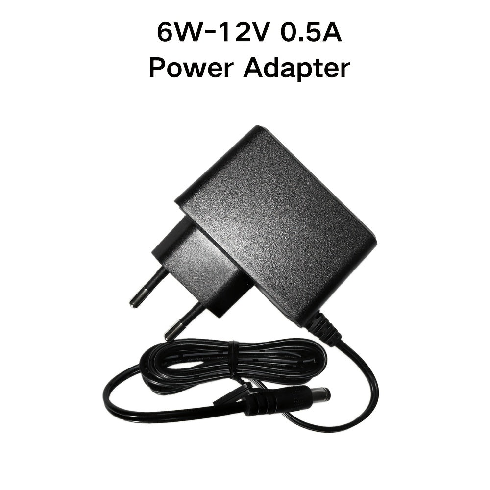 12V power adapter with various amp options, also compatible with 5V and 9V devices. Suitable for LED light strips, security cameras, routers, and speakers.