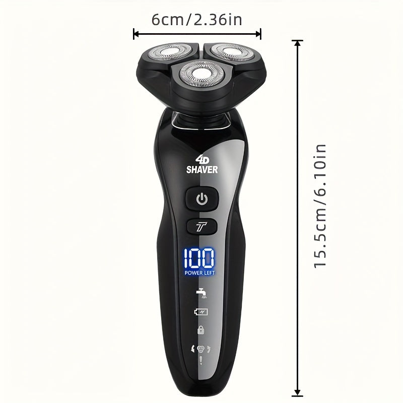 Erkaklar uchun 3D Elektrli Qirqish Mashinasi - Zaryadlanadigan, Nam/quruq qirqish mashinasi, USB zaryadlash bilan, Ideal Otalar kuni sovg'asi