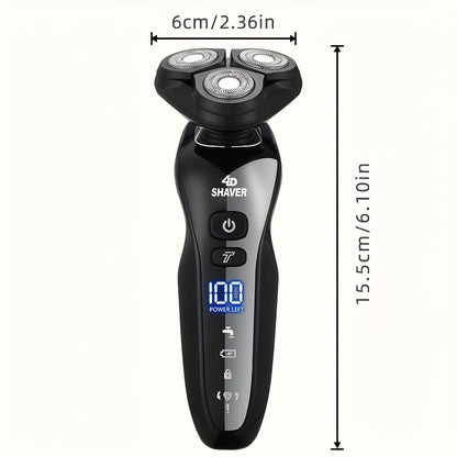 3D Electric Razor for Men - Rechargeable, Wet/Dry Shaver with USB Charging, Ideal Father's Day Gift