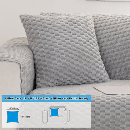 Modern honeycomb velvet sofa cover, pet-friendly, non-slip, thick furniture slipcover for armchairs to sectional sofas. Machine washable, made of 300-350gsm polyester. Offers cozy home accent and soft furnishing cover for your couch.