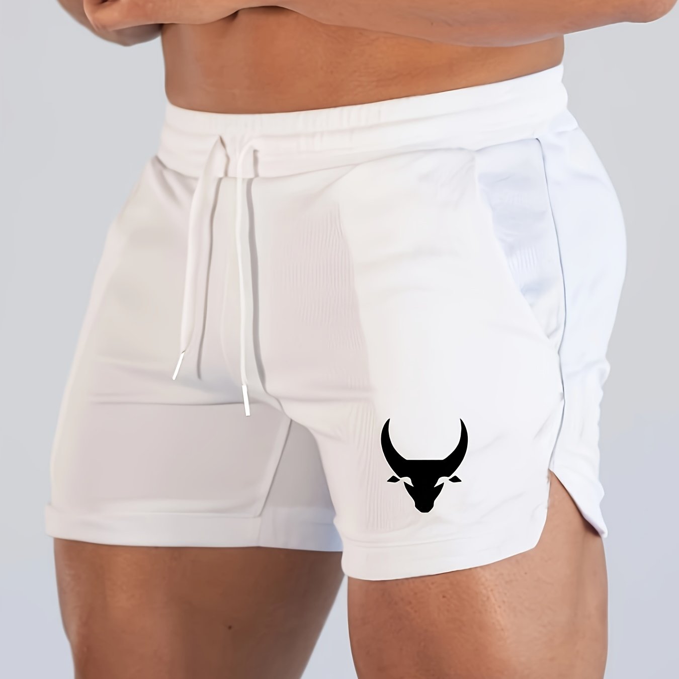 Men's Bullhead Pattern Sports Shorts for Casual Outdoors Activities