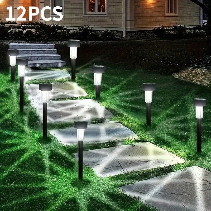 12 solar lawn lights for outdoor villa courtyard landscape decoration.