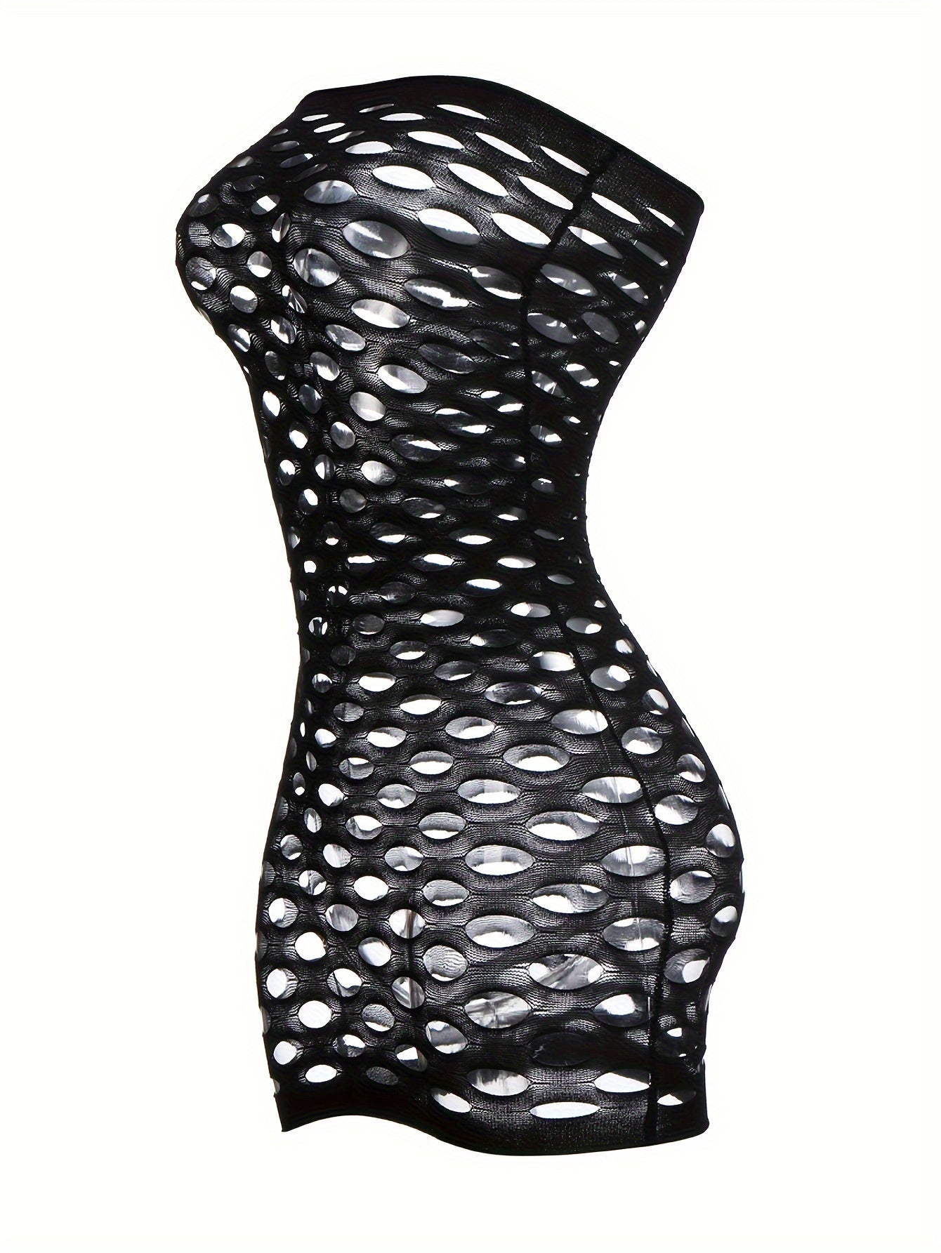 Sexy fishnet dress with cutouts, tube bodycon babydoll lingerie - bodystocking.