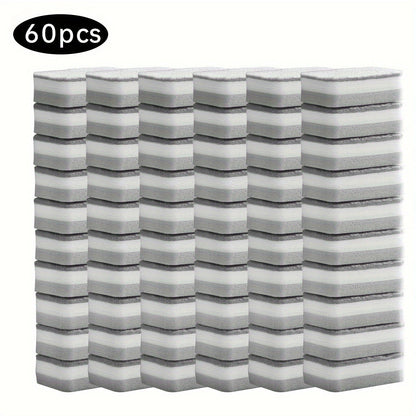 50 to 60 pieces of Multifunctional Cleaning Sponges with Double-Sided Scouring Pads for Household Cleaning and Dishwashing. Premium Kitchen Sponge that is Durable, Non-scratch, and Super Absorbent. Ideal Cleaning Supplies and Tools.