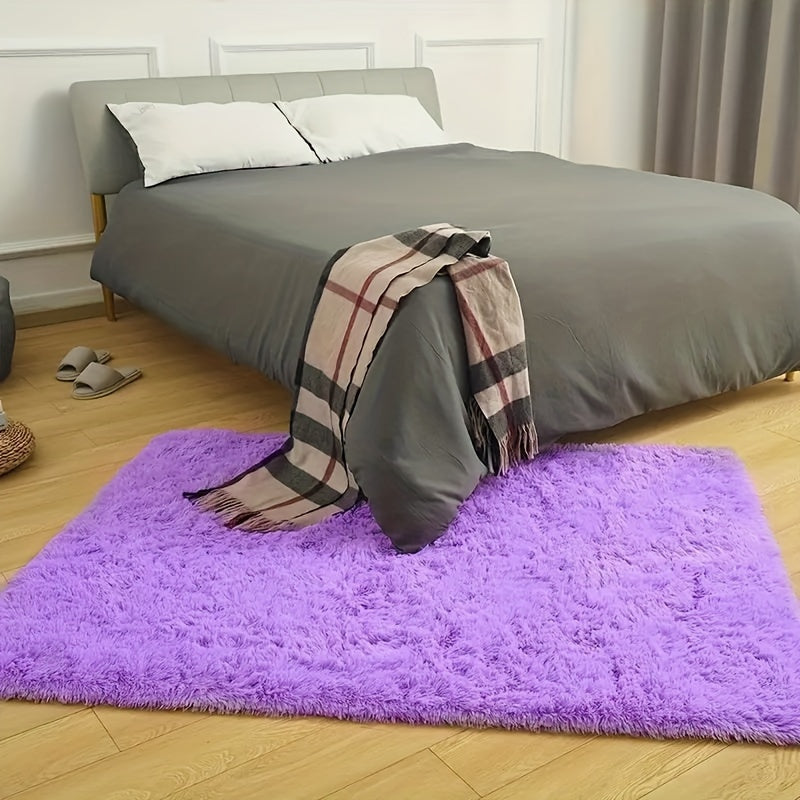 Luxurious Purple Shag Area Rug - Soft, Non-Slip & Simple to Maintain for Stylish Living Room and Bedroom Decoration