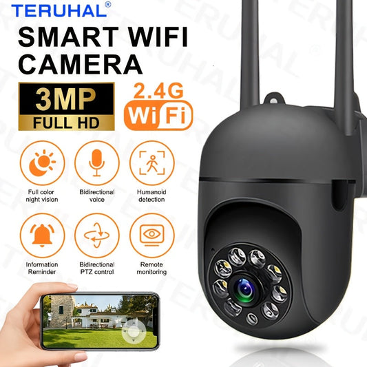 '- One-piece Camera featuring Color Night Vision, Wireless HD Indoor/Outdoor Camera, Two-Way Audio, Wireless Safety Camera, Pan/Tilt/Zoom WiFi Smart Home Security Camera, Motion Tracking