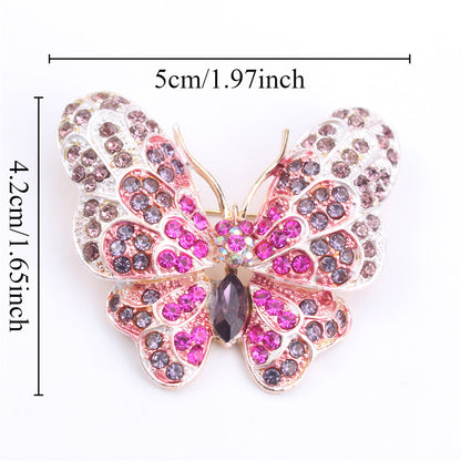 Stylish Rhinestone Butterfly Brooch Pin designed for Women, featuring a Luxurious and Unique Irregular Shape. This Fashion Accessory is perfect for adding a touch of elegance to any outfit. Ideal for Parties or as a special Gift for Couples, this inlaid