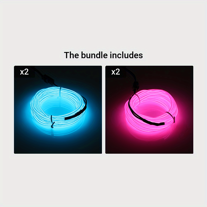 Bright Neon Light Strip for DIY decorating, festivals, Halloween, Christmas, and parties with 360° illumination.