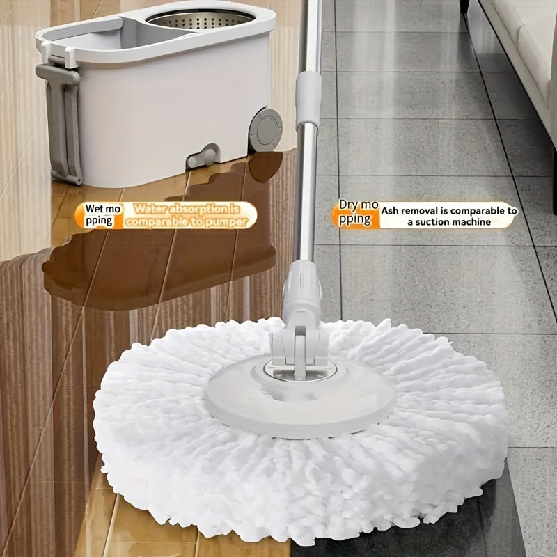 All-In-One Rotary Mop and Bucket Set - Versatile Design for Wet or Dry Cleaning on Any Surface - Ideal for Bedrooms, Living Rooms, Bathrooms, Outdoor Spaces - No-Wash Technology for Easy Maintenance - Keeping Your Floors Spotless