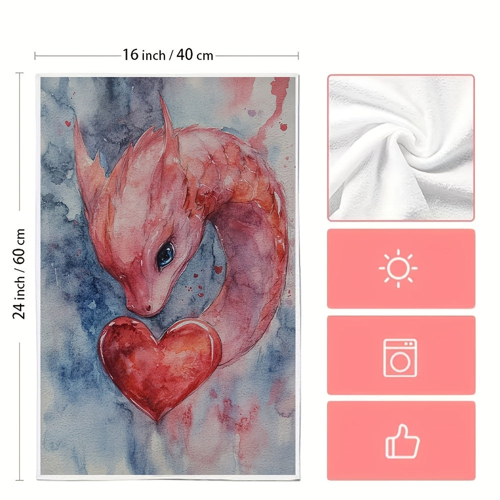 This bundle includes two ultra-soft kitchen towels that are ideal for Valentine's Day. They are highly absorbent, making them perfect for both dishes and hands. These towels are also suitable for holiday decoration and can be easily cleaned in the