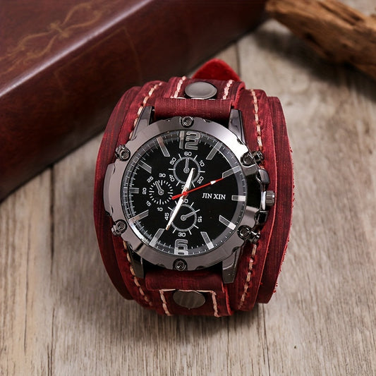 Retro style casual watch for men with a punk vintage design.