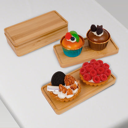 Stylish bamboo tray for serving fruits, desserts, snacks, and tea at home, restaurants, and hotels. Great for small dishes.