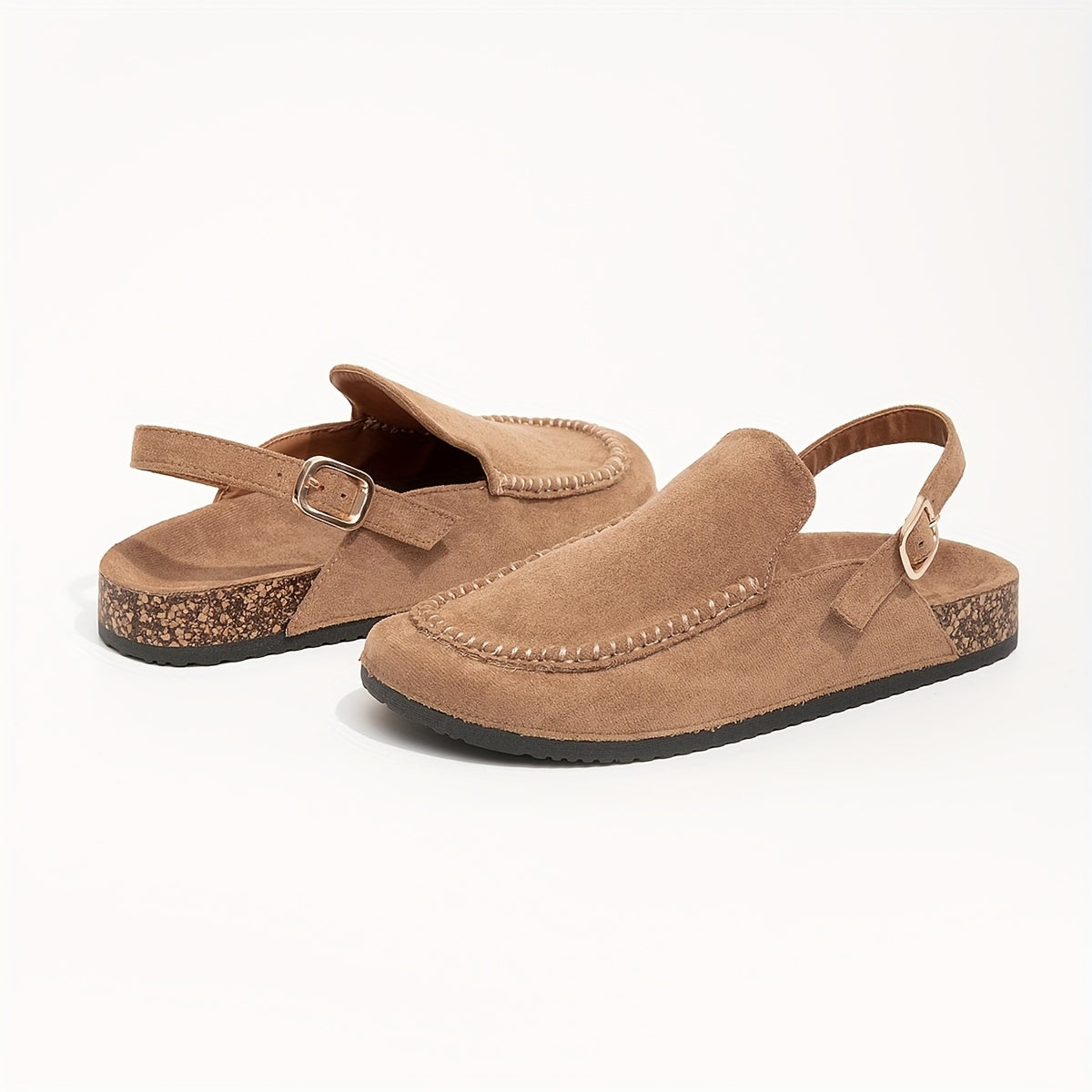 Closed toe non-slip sandals with adjustable buckle for comfort. Perfect for casual wear at home.