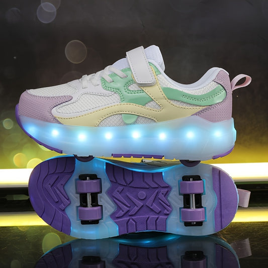 Get a pair of versatile glowing roller skates that are perfect for all seasons and can be used both indoors and outdoors. Suitable for trendy street style or LED light-up fun.