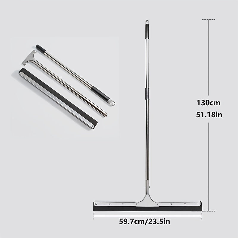 Mustahkam Noxudli Po'lat Tutqichli Squeegee - Ichki va Tashqi Tozalash uchun Ideal. Og'ir yuk ko'taruvchi dizayn Suv, Qoldiqlar va Barglarni Osonlik bilan Olib Tashiydi, Yashash Xonasi, Oshxona va Patio Joylarida.