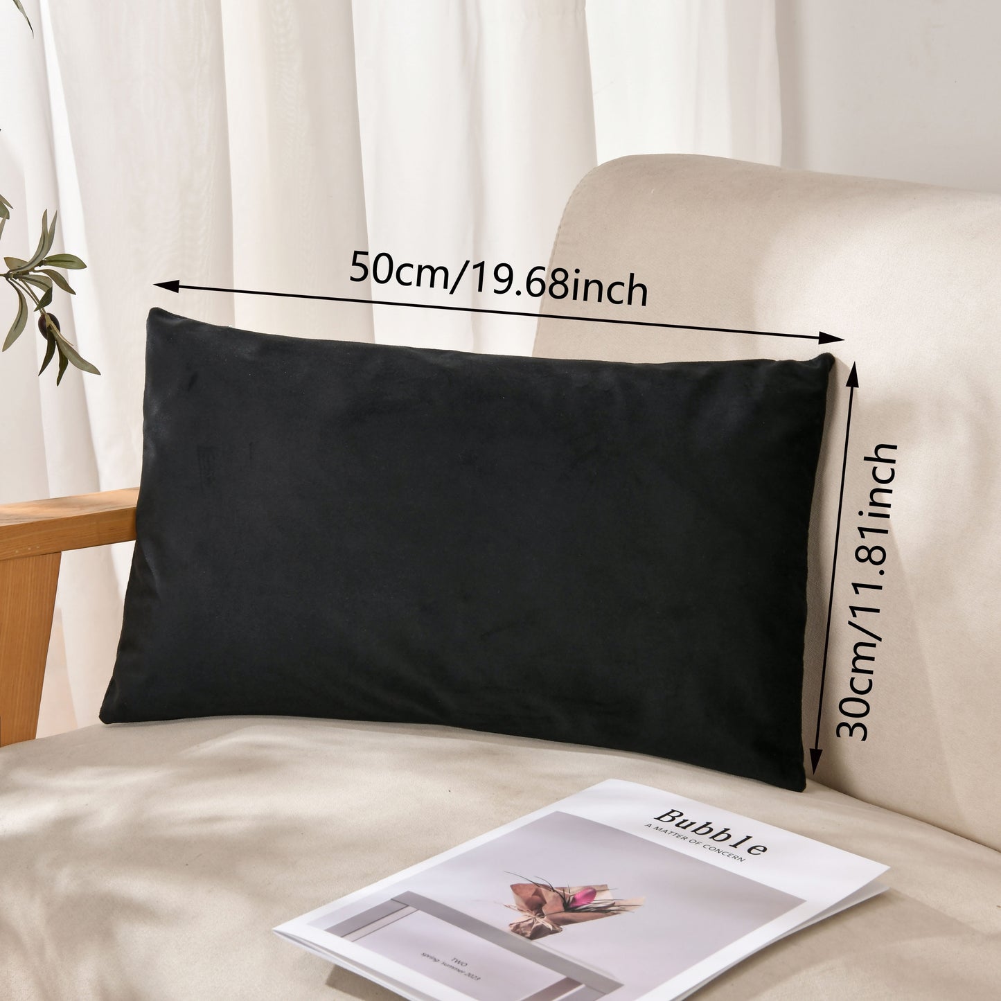 1 piece Dutch Velvet throw pillowcase, single sided printing, 29.97cm x 50.04cm, perfect for sofa or bedroom decoration, pillow core not included.