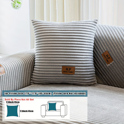 Modern striped sofa cover made of thick flannel fabric, pet-friendly and non-slip. Suitable for 1 to 4-seater sofas, soft and machine washable. Perfect for home and office decor.