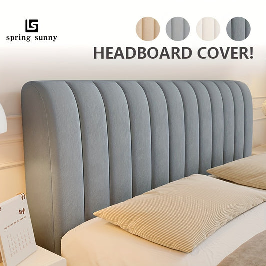 Full size headboard slipcover made of quilted dustproof short plush fabric. Super soft and comfortable, washable and anti-dirty. Grey color with active print design, 200-250gsm weight. Can be machine or hand washed with envelope stitching.