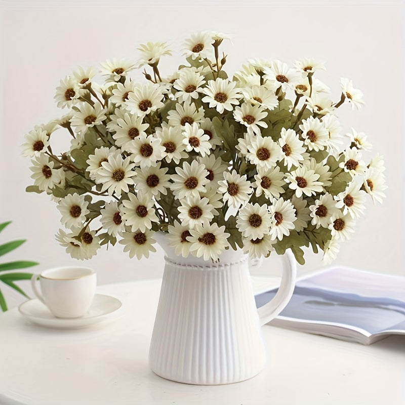 Vibrant Autumn Daisy Artificial Flower for weddings, birthdays, and home decor. Versatile plastic bouquet for living room, bedroom, and garden sill.