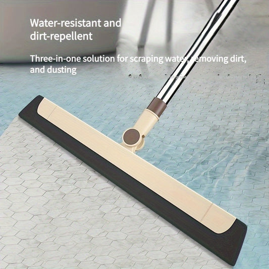 1pc Stainless Steel 3-in-1 Squeegee - Versatile Water Scraper for Multiple Surfaces, Ideal for Cleaning Floors, Windows, and More in Any Room - Effectively Removes Pet Hair, Dust, and Dirt