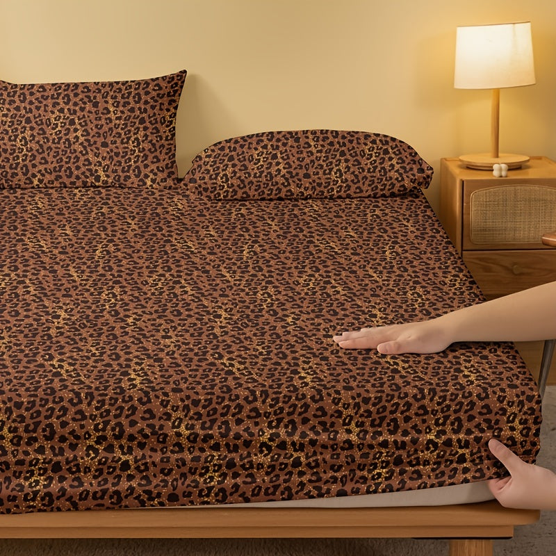 Get the perfect fit with our Leopard Pattern Printed Fitted Sheet. This brushed, soft and comfortable sheet is designed to keep you comfortable and the room breathable. Ideal for the bedroom or guest room, this fitted sheet is all you need for a cozy