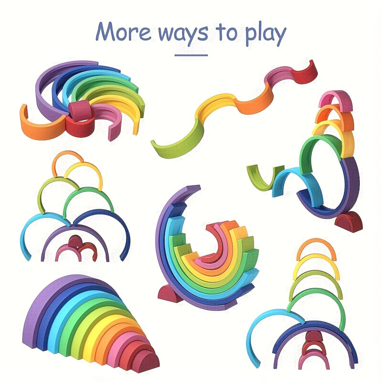 TYRY.HU Silicone Rainbow Stacking Toy - Safe for Children, Educational Nesting Puzzle for Kids | Great Holiday Gift for Christmas & Thanksgiving, Available in 7/10 Tiers