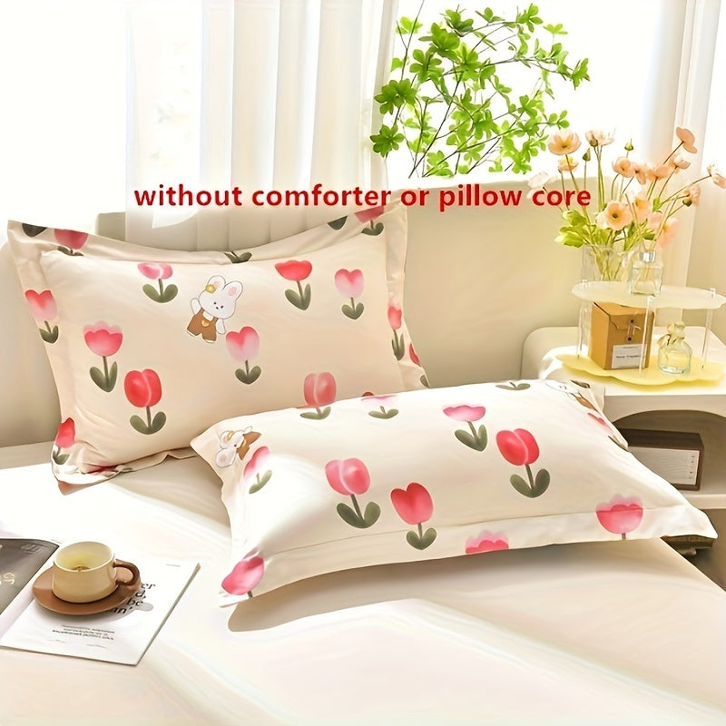 2 Pack of Washable Fabric Pillowcases Made with Skin-friendly Material