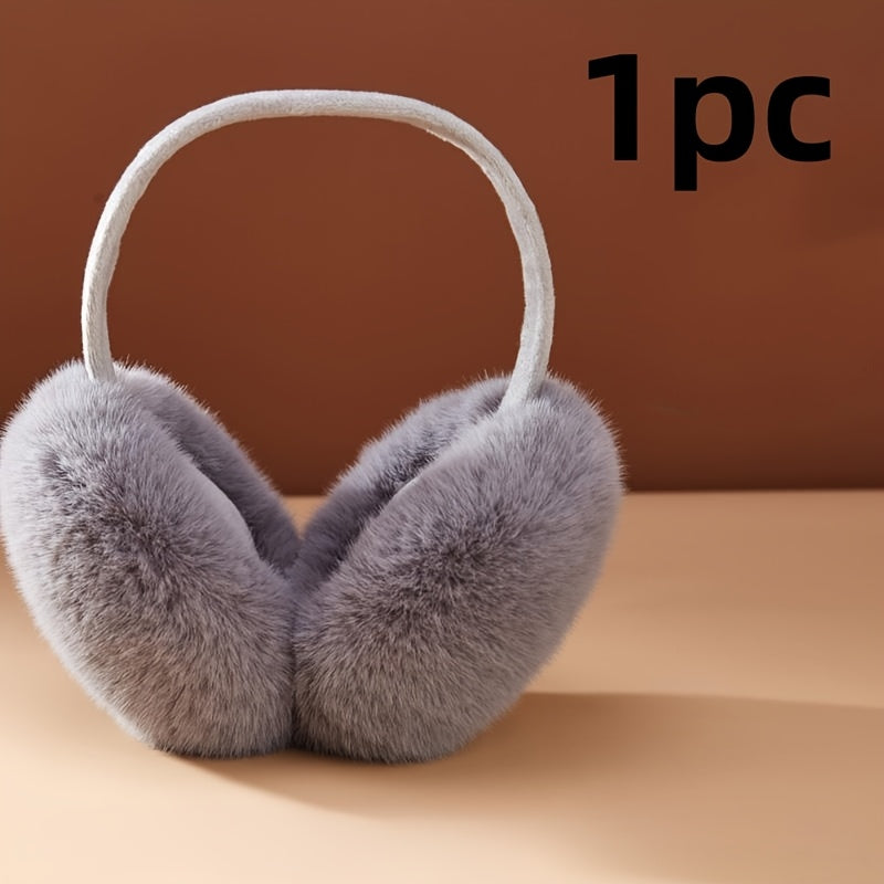 Cozy Foldable Earmuffs - Made from Stretchy, Hand-Washable Polyester for Winter Comfort & Fashion, with Ear Tips and Ear Bags included