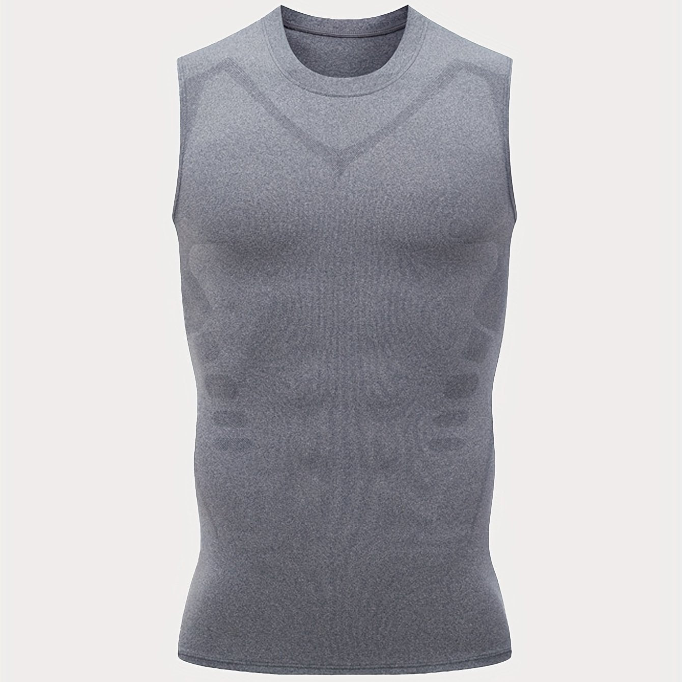 Men's sports compression tank top for basketball and athletic training, featuring moisture-wicking stretch fabric and breathable design for fitness.