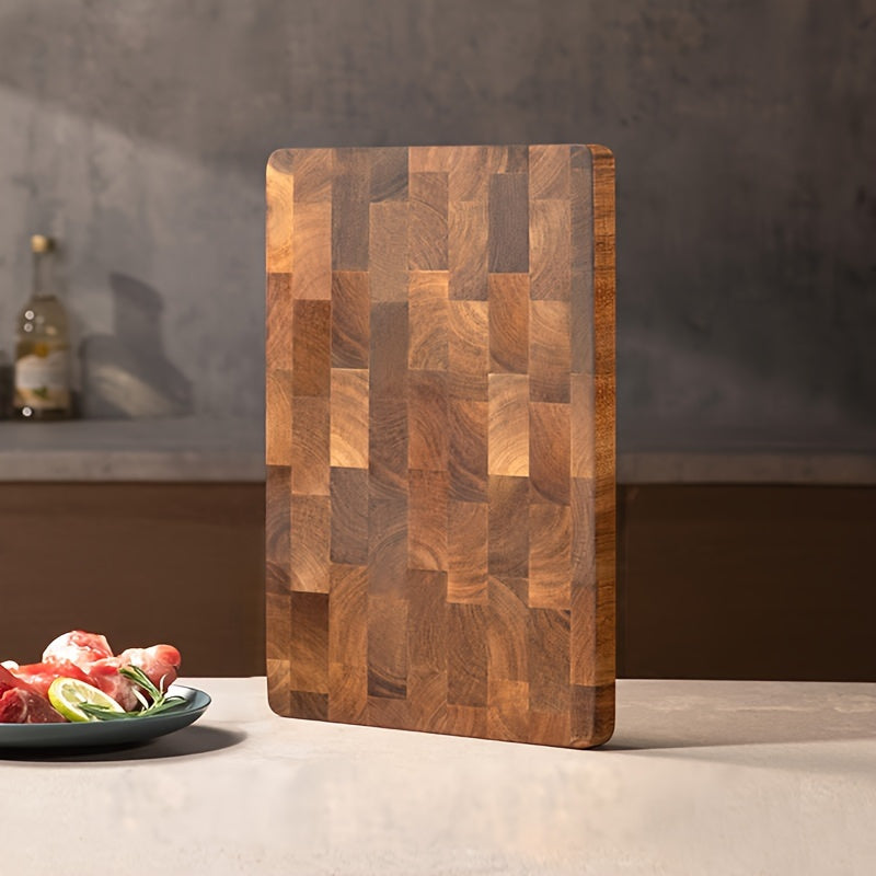 Upgrade your kitchen with our premium wooden chopping board set. This food-safe, durable wood block is perfect for cutting meat, cheese, bread, vegetables, and fruits. It's an ideal kitchen utensil and makes the perfect family gift for home or dorm use.