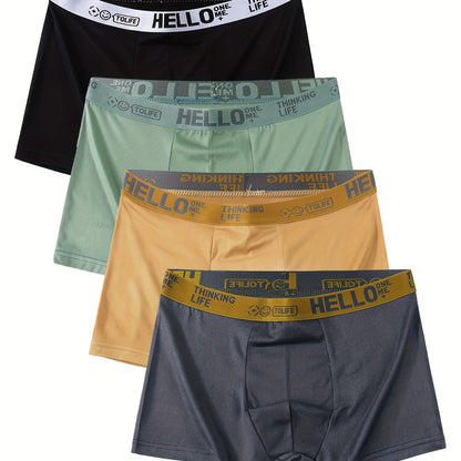 4 Men's boxer briefs that are breathable, soft, stretchy, and quick-drying for all-day comfort.