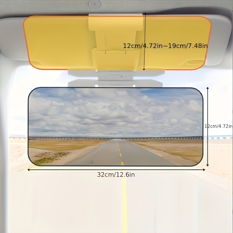 2-Pack Car Sun Visor Shades, Protects Against Glare, Day & Night Use, Universal Fit